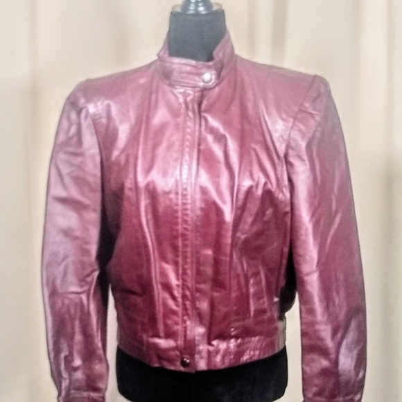 Maroon vintage leather jacket! - Picture 4 of 7